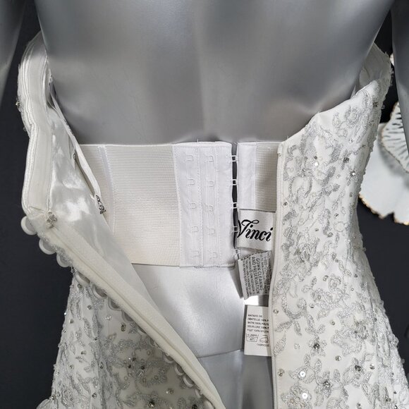 NWT~$1599~DA VINCI~SZ 6~IVORY STRAPLESS EMBELLISHED BALL GOWN WEDDING DRESS - Picture 14 of 16